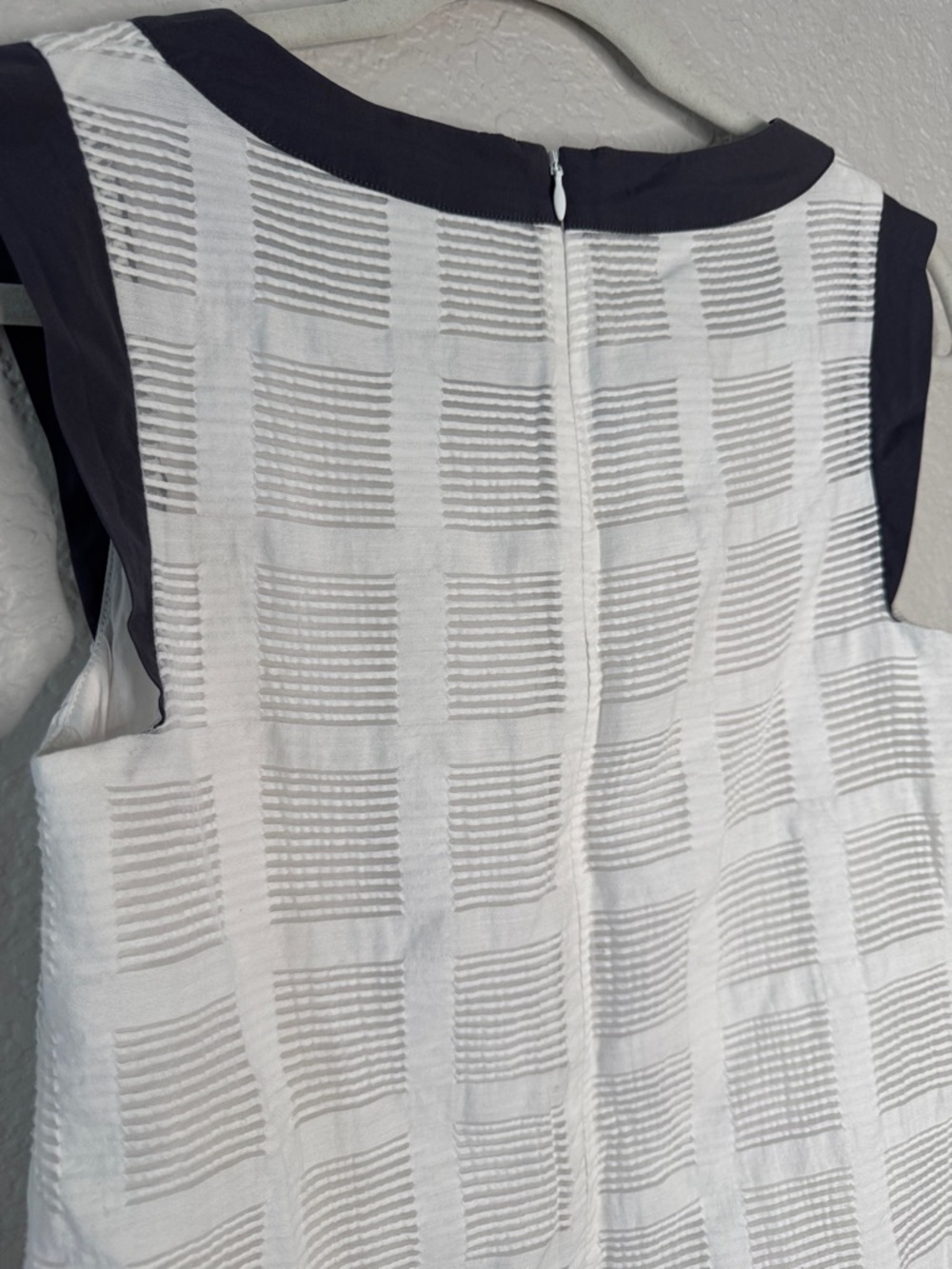 Peserico Italian Made Textured Cotton Shift Dress White Grey Size 40 Italy - Picture 6 of 7